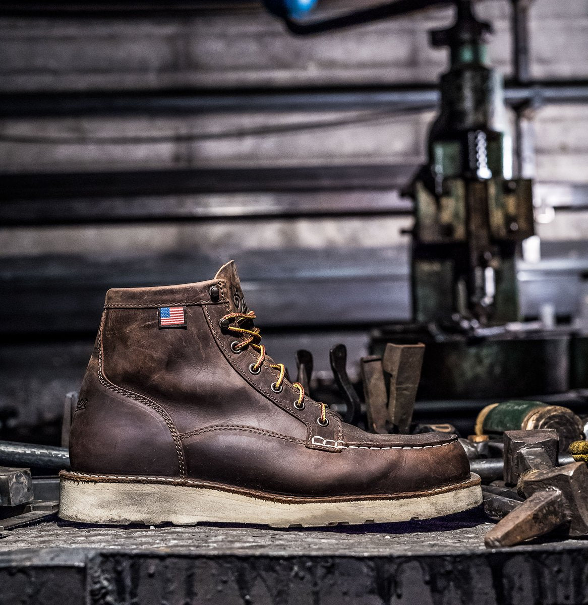 Danner Bull Run Moc Toe 6" Brown Steel Toe