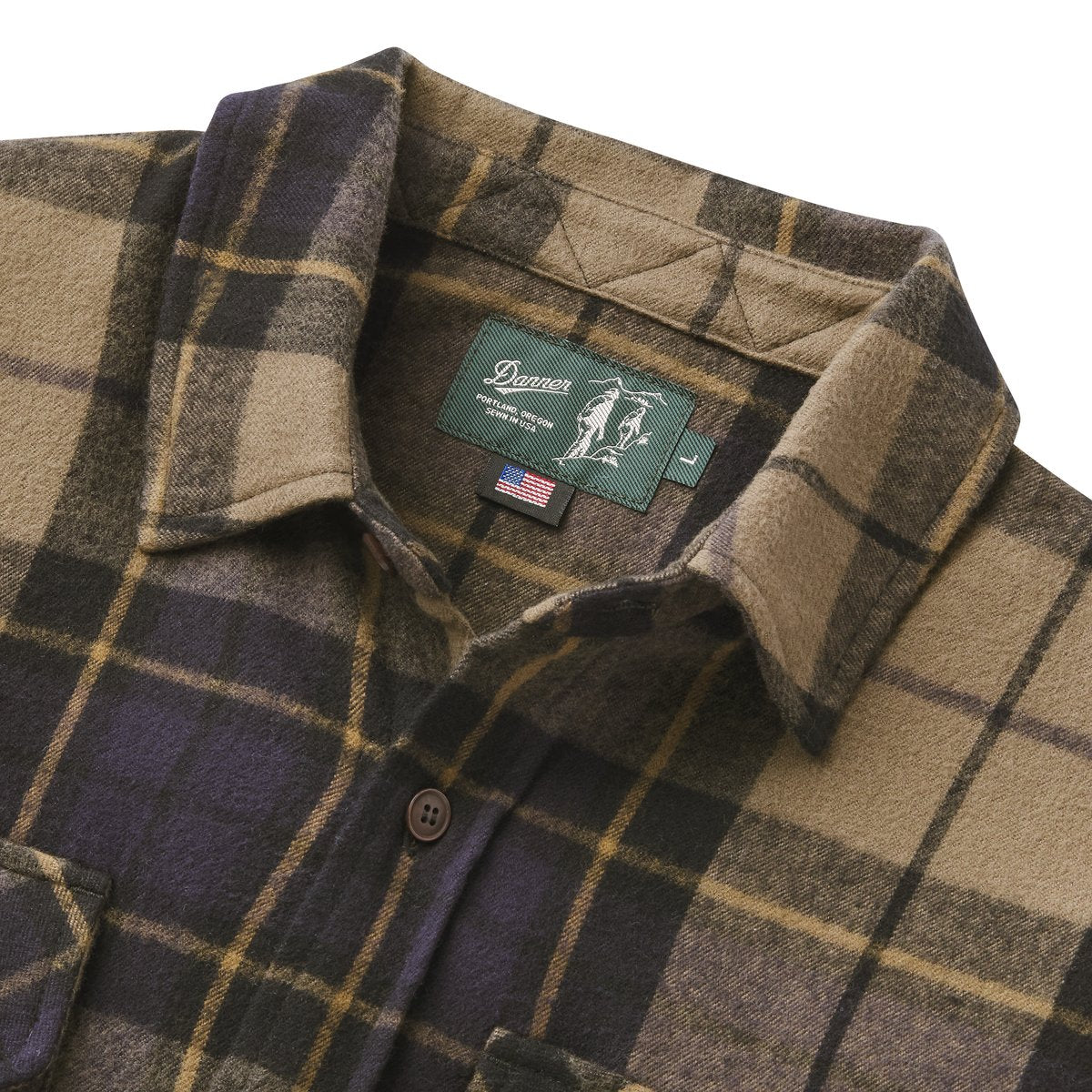 Danner Cedar Mill Cotton Flannel Shirt  Navy/Olive Tartan Plaid