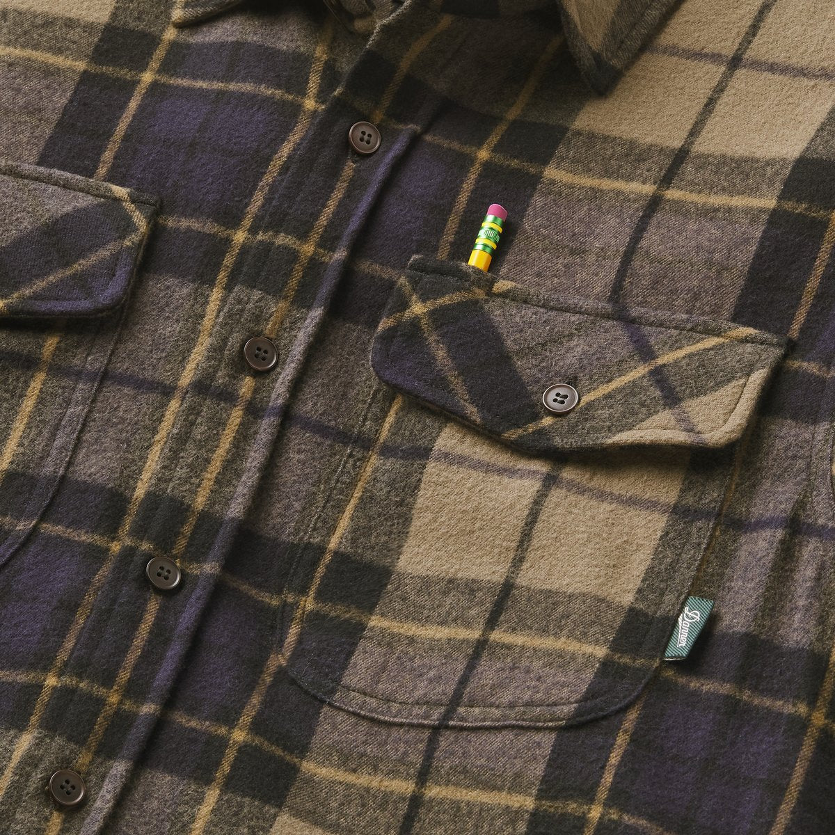Danner Cedar Mill Cotton Flannel Shirt  Navy/Olive Tartan Plaid