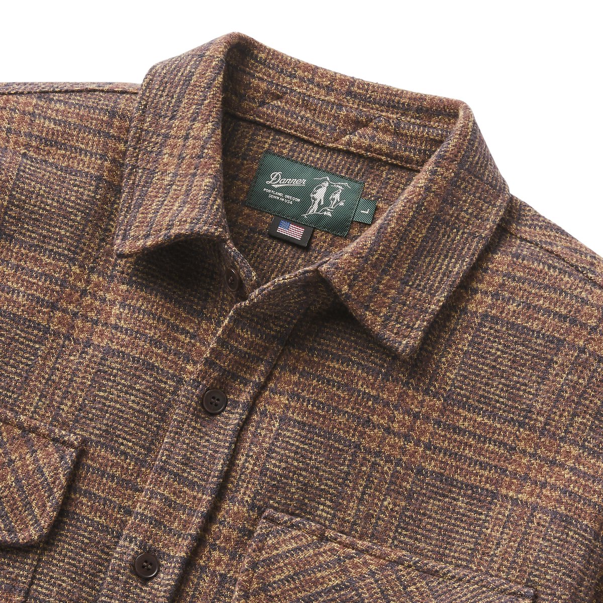 Danner Cedar Mill Cotton Flannel Shirt  Brown/Tan Tweed Plaid