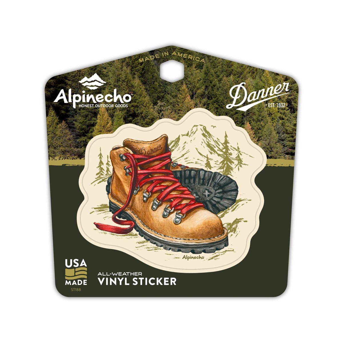 Danner Alpinecho x Danner Sticker 2.7" x 3" Mountain Light